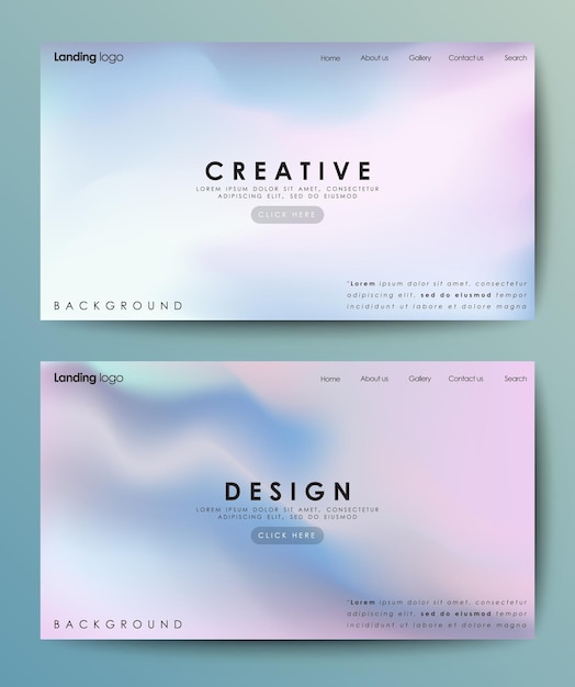 ispirazione per il design della pagina di destinazione con sfondo astratto