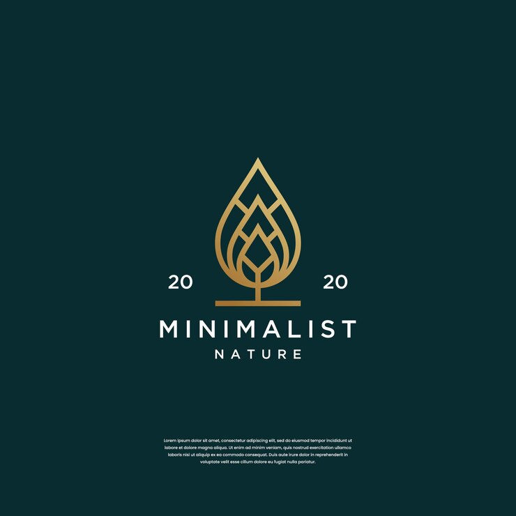 Ispirazione per il design minimalista del logo foglia astratta