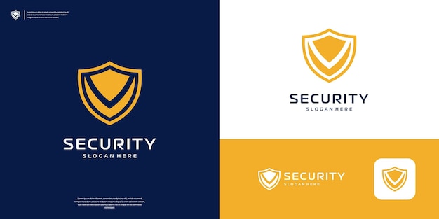 Ispirazione per la progettazione del logo della lettera v shield Vettore del logo di protezione sicura di sicurezza
