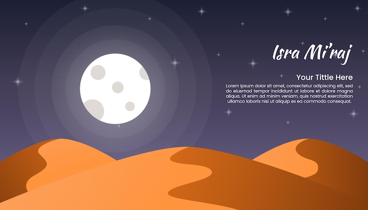 Vettore isra mi39raj il viaggio notturno profeta maometto