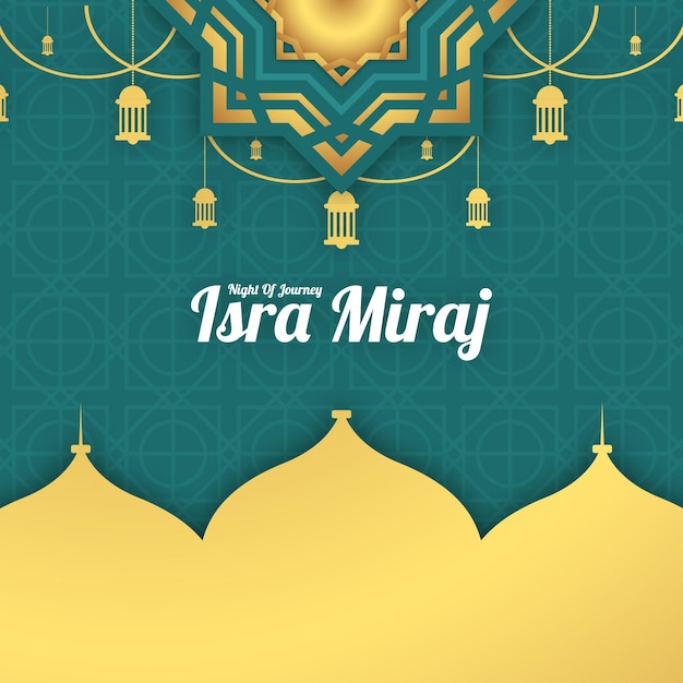 isra miraj illustrazione sfondo islamico con moschea