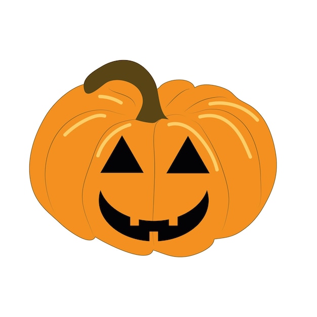 Jack di zucca arancione su sfondo bianco isolato Elemento di design per banner di inviti di biglietti di Halloween