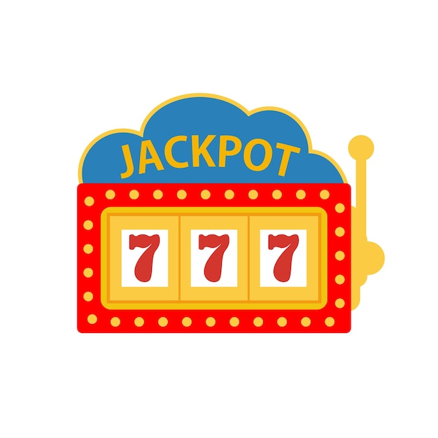 jackpot su un'illustrazione vettoriale di slot machine