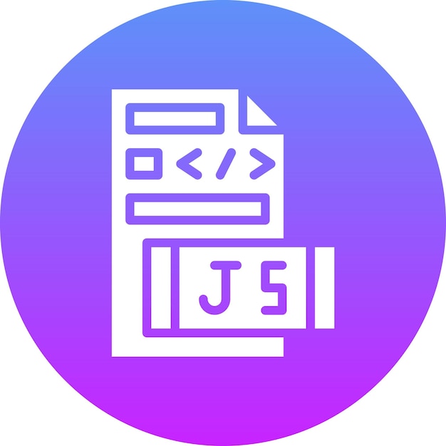Javascript Illustrazione dell'icona vettoriale del file di codifica e sviluppo