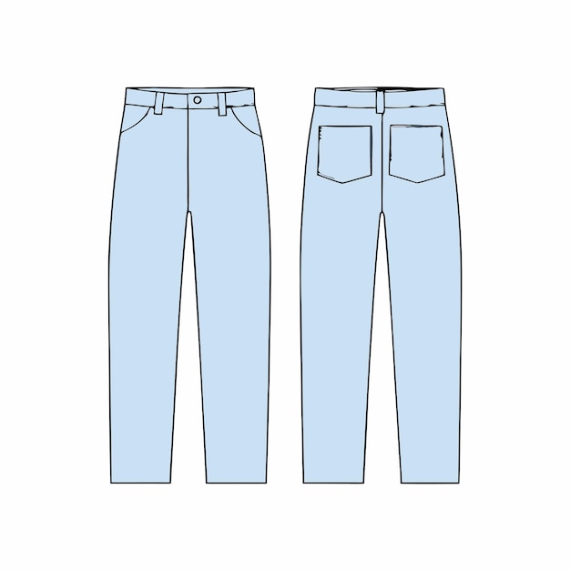 jeans classici con cinque tasche illustrazione vettoriale clipart