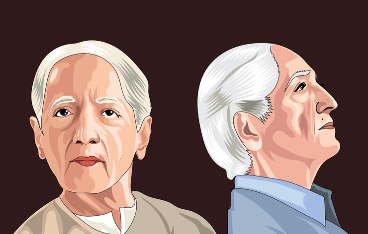 Jiddu Krishnamurti illustratore vettoriale