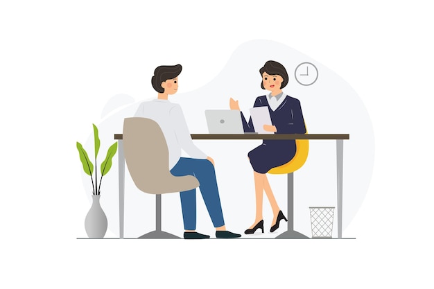 Job Interview Vector Illustration