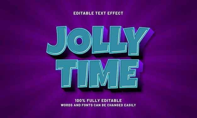 Jolly time effetti di testo modificabili con un tema per bambini e giochi
