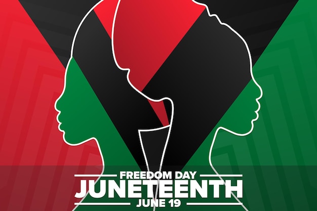 Juneteenth Freedom Day 19 giugno Modello di concetto di vacanza per poster di carta banner di sfondo con iscrizione di testo Illustrazione vettoriale EPS10