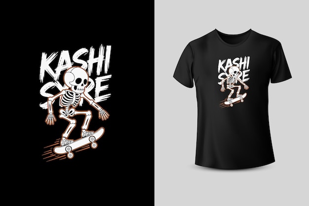 Kashi Sore Skeleton Skateboard per il design di magliette