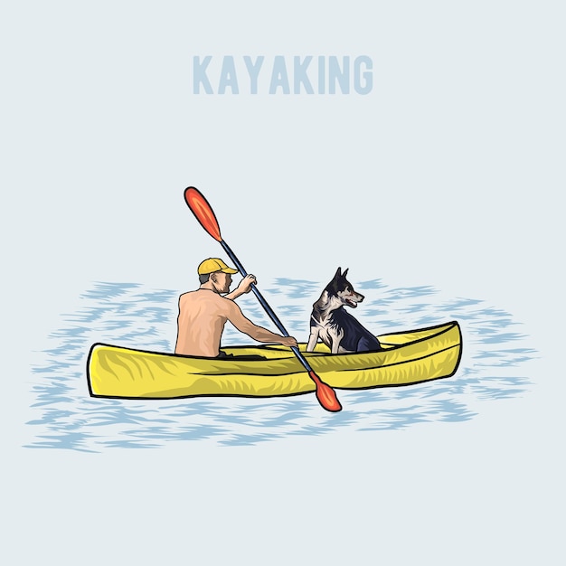 Kayak con grafica vettoriale per cani da compagnia