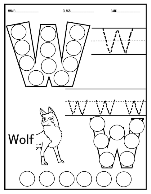 Kindergarten Tracing Letters Worksheets Alfabeto traccia e colora simpatici animali, con pennarelli a punti.