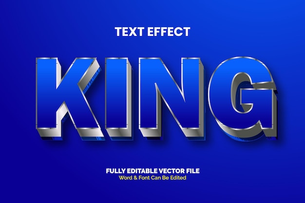 King 3d testo vettoriale stile effetto testo