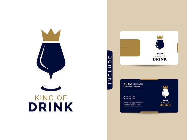 King of drink logo design concept