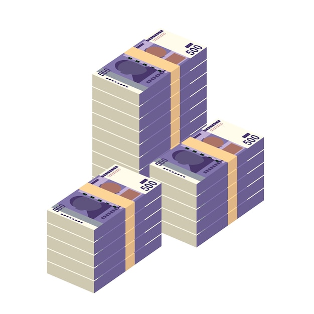 Kirghizistan som illustrazione vettoriale Kirghizistan set di denaro fascio di banconote Carta moneta 500 som