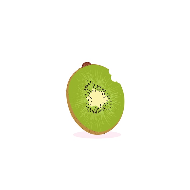 Kiwi Fruit Icon Set Vector Design Kiwi maturo intero e metà kiwi