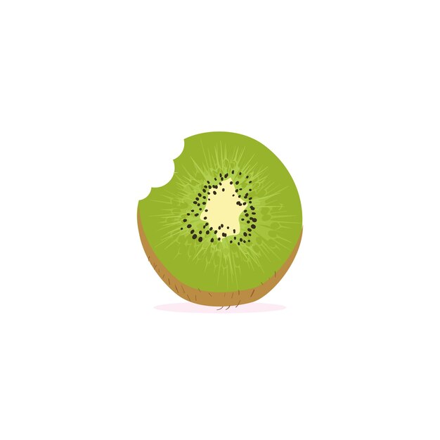 Kiwi Fruit Icon Set Vector Design Kiwi maturo intero e metà kiwi