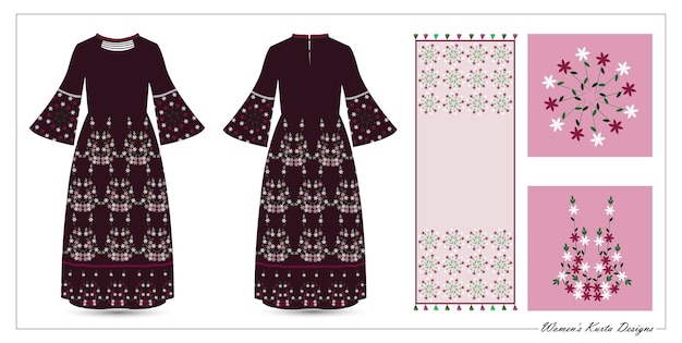 Kurta da donna con disegno floreale