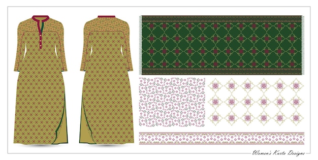 Kurta da donna e design senza cuciture