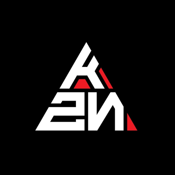 Vettore kzn triangolo lettera logo design con forma di triangolo kzn triangolo logo design monogramma kzn treangolo vettore modello di logo con colore rosso kzn logo triangolare semplice elegante e lussuoso logo