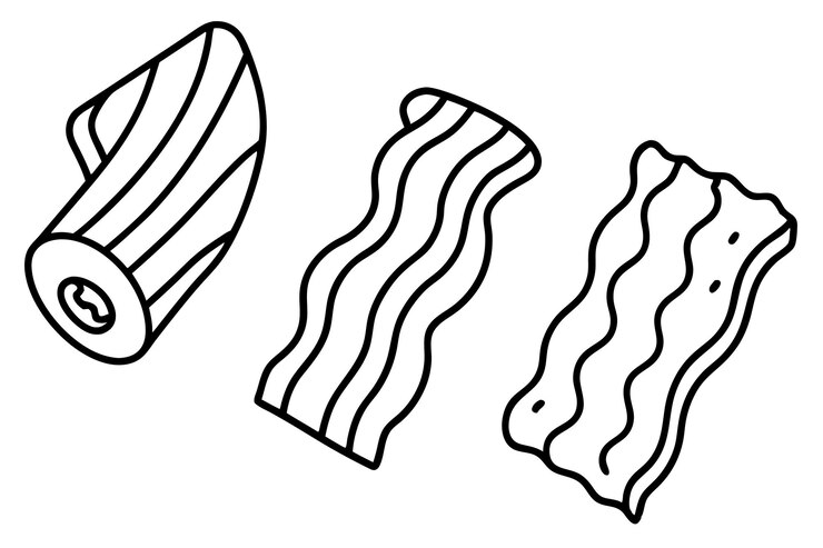 Vettore l'arte della linea di bacon che offre tratti artistici minimalisti illustrazione