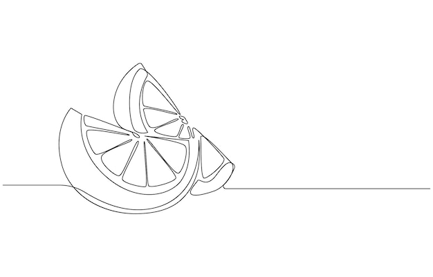 L'arte della linea minimalista delle fette di limone
