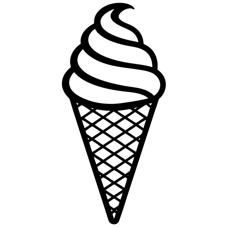 Vettore l'arte della silhouette vettoriale del gelato a cono isolata su uno sfondo bianco