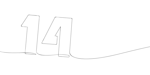 L'arte lineare minimalista del numero 14