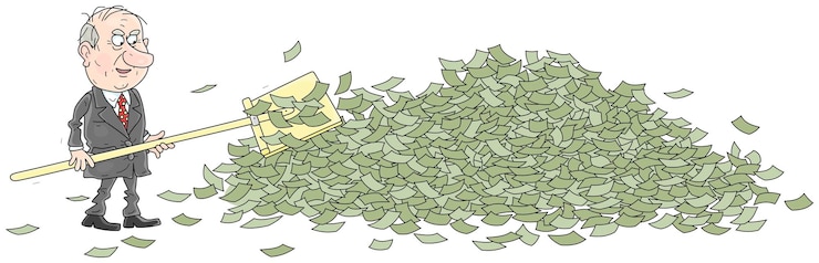 Vettore l'avidità finanziaria e la corruzione