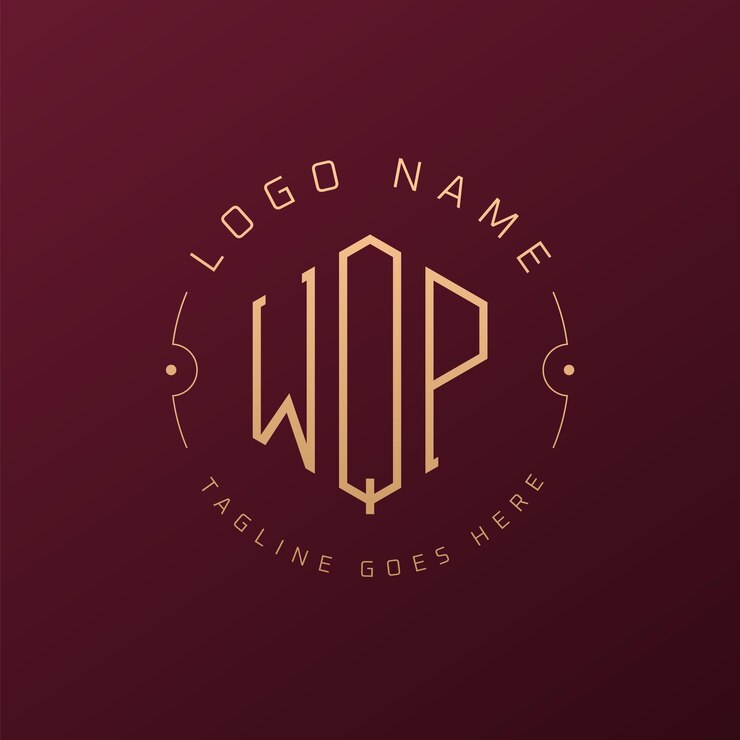Vettore l'elegante lettera wqp monogramma logo minimalista poligono wqp logo design template