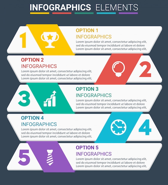 L&#39;elemento INFOGRAPHICS progetta il numero cinque