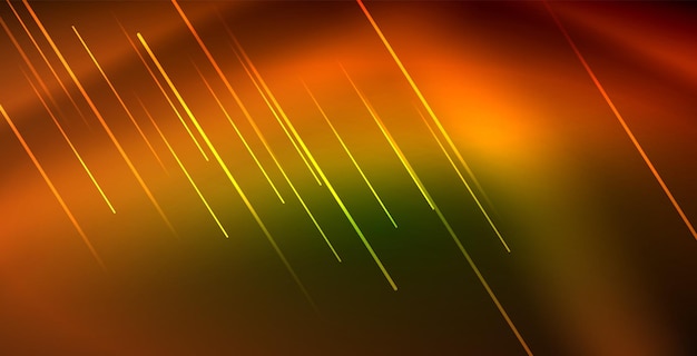 L'energia magica dell'onda luminosa del neon e lo sfondo del movimento luminoso