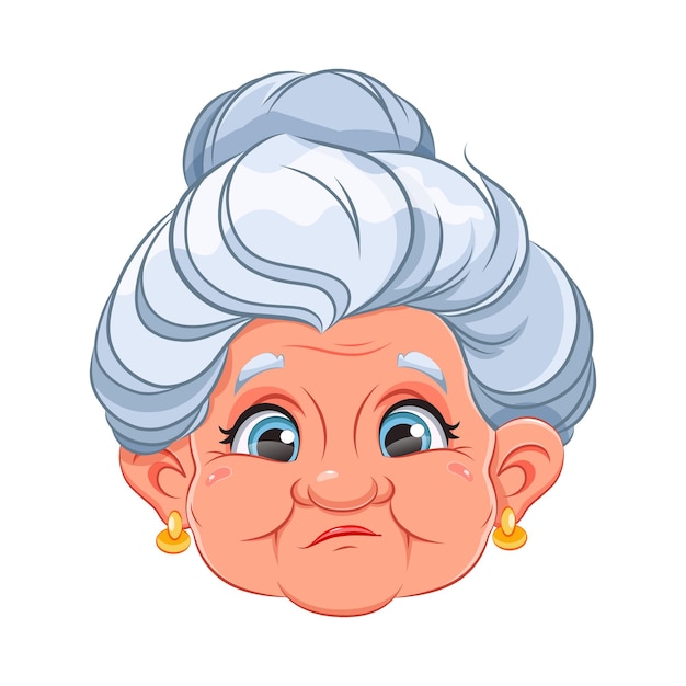 L'espressione del viso della nonna stanca