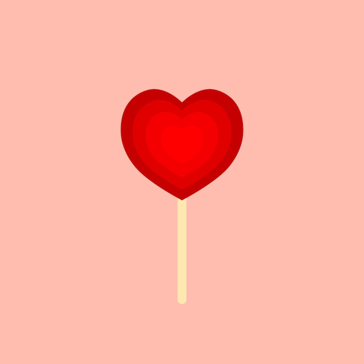 Vettore l'icona del lecca-lecca è la caramella del cuore.