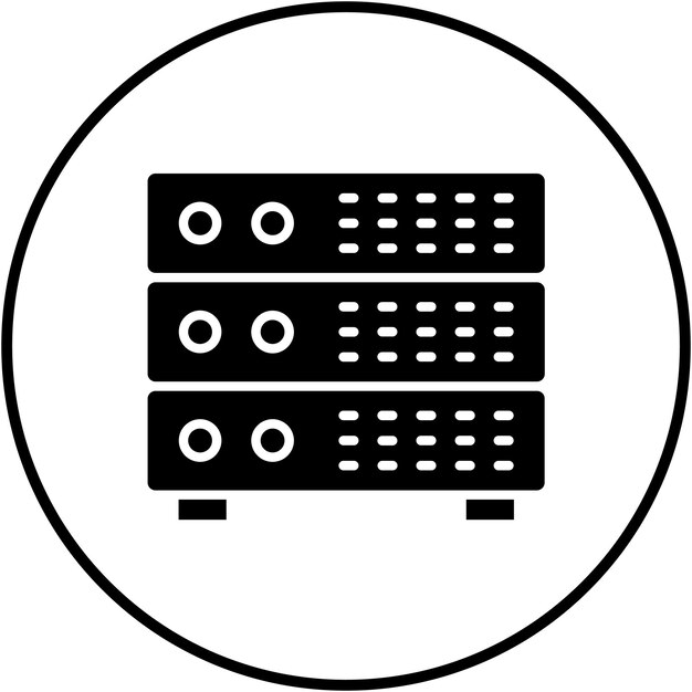 L'icona del vettore del server industriale può essere utilizzata per l'icona dei processi industriali