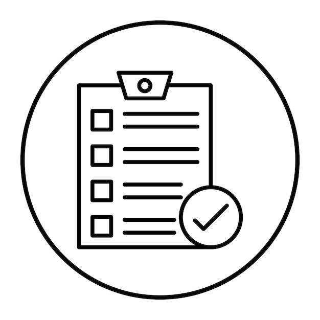 L'icona del vettore dell'indagine completata può essere utilizzata per il set di icone del feedback del cliente