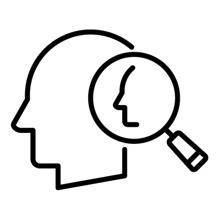 Vettore l'icona del vettore di introspezione può essere utilizzata per l'icona di crescita personale
