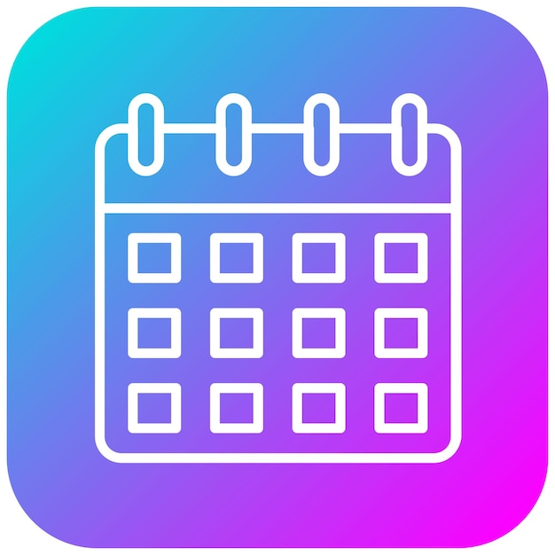L'icona vettoriale del calendario può essere utilizzata per l'icona dell'app Workout