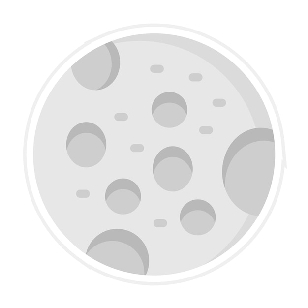 L'icona vettoriale della luna piena può essere utilizzata per il set di icone meteorologiche