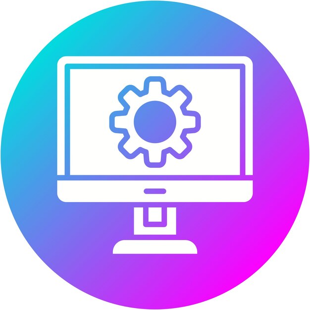 L'icona vettoriale delle impostazioni del computer può essere utilizzata per l'icona di Web Marketing