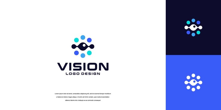 L'idea di sicurezza del logo è l'idea di visione vettoriale dell'occhio.
