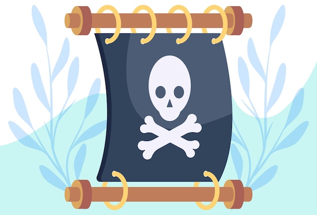 L'illustrazione concettuale del rotolo pirata elegante e bella