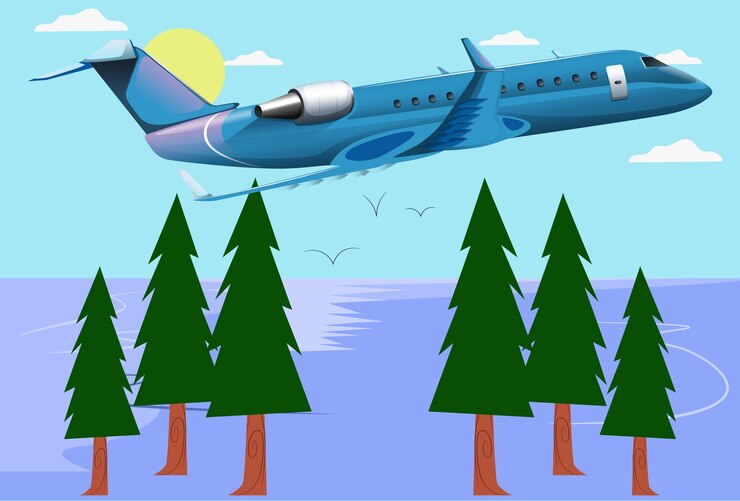Vettore l'illustrazione del concetto di aereo elegante e bella
