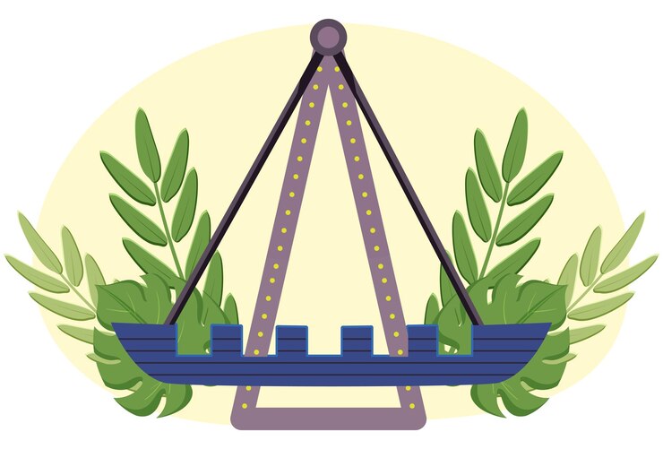 Vettore l'illustrazione del concetto di barca oscillante elegante e bella