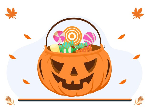 L'illustrazione del concetto di caramelle di Halloween elegante e bella