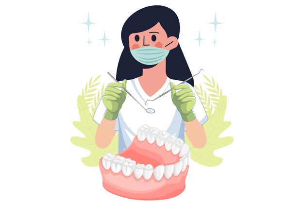 L'illustrazione del concetto di scaglio dei denti elegante e bella