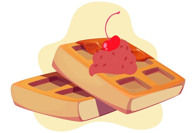 L'illustrazione del concetto di waffle elegante e bella