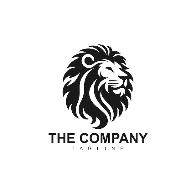 L'immagine è una silhouette di un leone progettata come logo o schizzo a stencil