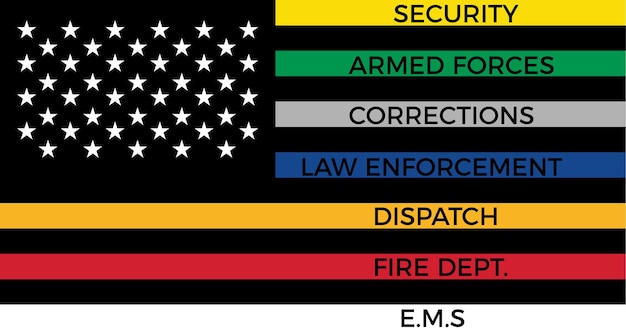 L'immagine vettoriale degli Stati Uniti della bandiera dei primi soccorritori
