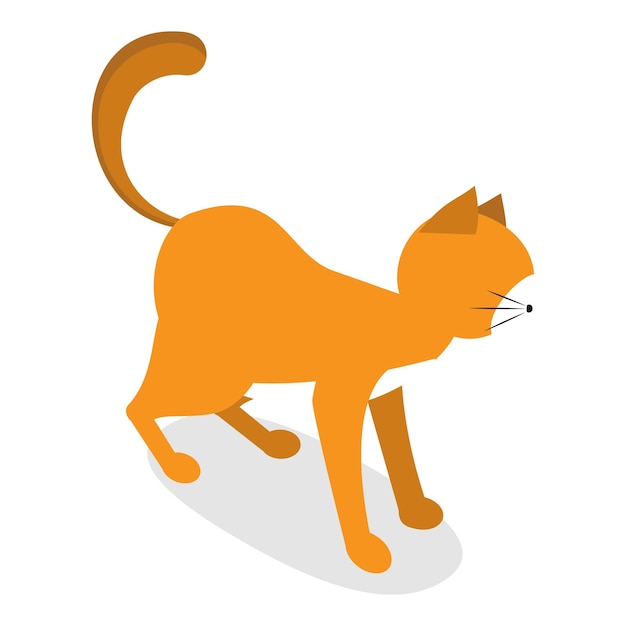 L'insieme vettoriale piatto isometrico 3D del comportamento dei gatti pone le reazioni del gattino elemento 12